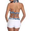 imageWomens Sporty Two Piece Swimsuits Halter Push Up Bathing Suits Athletic Swimwear for Women02 Leaf Print