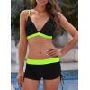 imageWomens Sporty Two Piece Swimsuits Halter Push Up Bathing Suits Athletic Swimwear for Women03 Black  Green