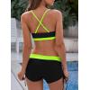imageWomens Sporty Two Piece Swimsuits Halter Push Up Bathing Suits Athletic Swimwear for Women03 Black  Green