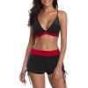 imageWomens Sporty Two Piece Swimsuits Halter Push Up Bathing Suits Athletic Swimwear for Women03 Black  Red