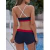 imageWomens Sporty Two Piece Swimsuits Halter Push Up Bathing Suits Athletic Swimwear for Women03 Black  Red