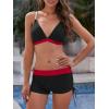 imageWomens Sporty Two Piece Swimsuits Halter Push Up Bathing Suits Athletic Swimwear for Women03 Black  Red
