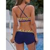 imageWomens Sporty Two Piece Swimsuits Halter Push Up Bathing Suits Athletic Swimwear for Women03 Colorful Geometry