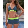 imageWomens Sporty Two Piece Swimsuits Halter Push Up Bathing Suits Athletic Swimwear for Women03 Grey  Yellow