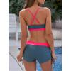 imageWomens Sporty Two Piece Swimsuits Halter Push Up Bathing Suits Athletic Swimwear for Women03 Pink  Grey