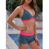 imageWomens Sporty Two Piece Swimsuits Halter Push Up Bathing Suits Athletic Swimwear for Women03 Pink  Grey