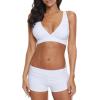 imageWomens Sporty Two Piece Swimsuits Halter Push Up Bathing Suits Athletic Swimwear for Women03 White