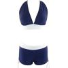 imageWomens Sporty Two Piece Swimsuits Halter Push Up Bathing Suits Athletic Swimwear for Women04 Navy Blue