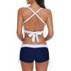 imageWomens Sporty Two Piece Swimsuits Halter Push Up Bathing Suits Athletic Swimwear for Women04 Navy Blue
