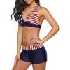imageWomens Sporty Two Piece Swimsuits Halter Push Up Bathing Suits Athletic Swimwear for WomenAmerican Flag