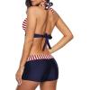 imageWomens Sporty Two Piece Swimsuits Halter Push Up Bathing Suits Athletic Swimwear for WomenAmerican Flag