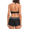 imageWomens Sporty Two Piece Swimsuits Halter Push Up Bathing Suits Athletic Swimwear for WomenBlack Square