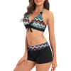 imageWomens Sporty Two Piece Swimsuits Halter Push Up Bathing Suits Athletic Swimwear for WomenMulticolor