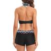 imageWomens Sporty Two Piece Swimsuits Halter Push Up Bathing Suits Athletic Swimwear for WomenMulticolor