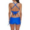 imageWomens Sporty Two Piece Swimsuits Halter Push Up Bathing Suits Athletic Swimwear for WomenRoyal Blue
