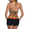 imageWomens Sporty Two Piece Swimsuits Halter Push Up Bathing Suits Athletic Swimwear for WomenSunflower