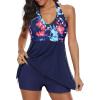 imageBathing Suits for Women Tummy Control Plus Size Womens One Piece Swimsuit Athletic SwimdressE Redblue