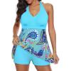 imageBathing Suits for Women Tummy Control Plus Size Womens One Piece Swimsuit Athletic SwimdressE Skyblue