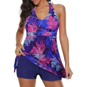 imageBathing Suits for Women Tummy Control Plus Size Womens One Piece Swimsuit Athletic SwimdressE Mixpurple