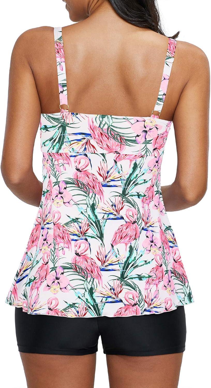imageAmerican Trends Tankini Swimsuits Plus Size Tankini Bathing Suits for Women Tankini Bathing Suits Swimwear for Women06 Pink Flamingo