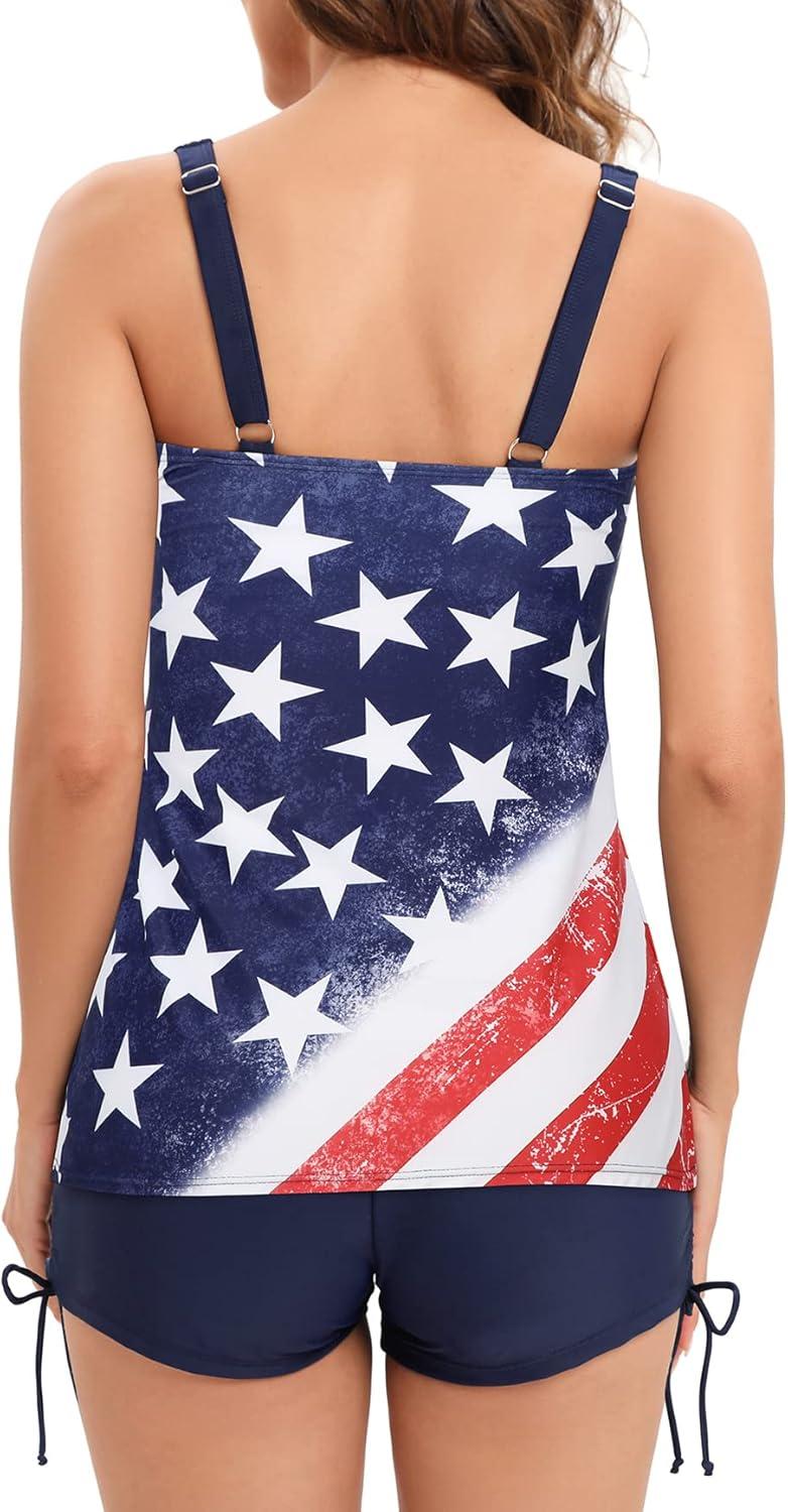 imageAmerican Trends Tankini Swimsuits Plus Size Tankini Bathing Suits for Women Tankini Bathing Suits Swimwear for WomenB American Flag