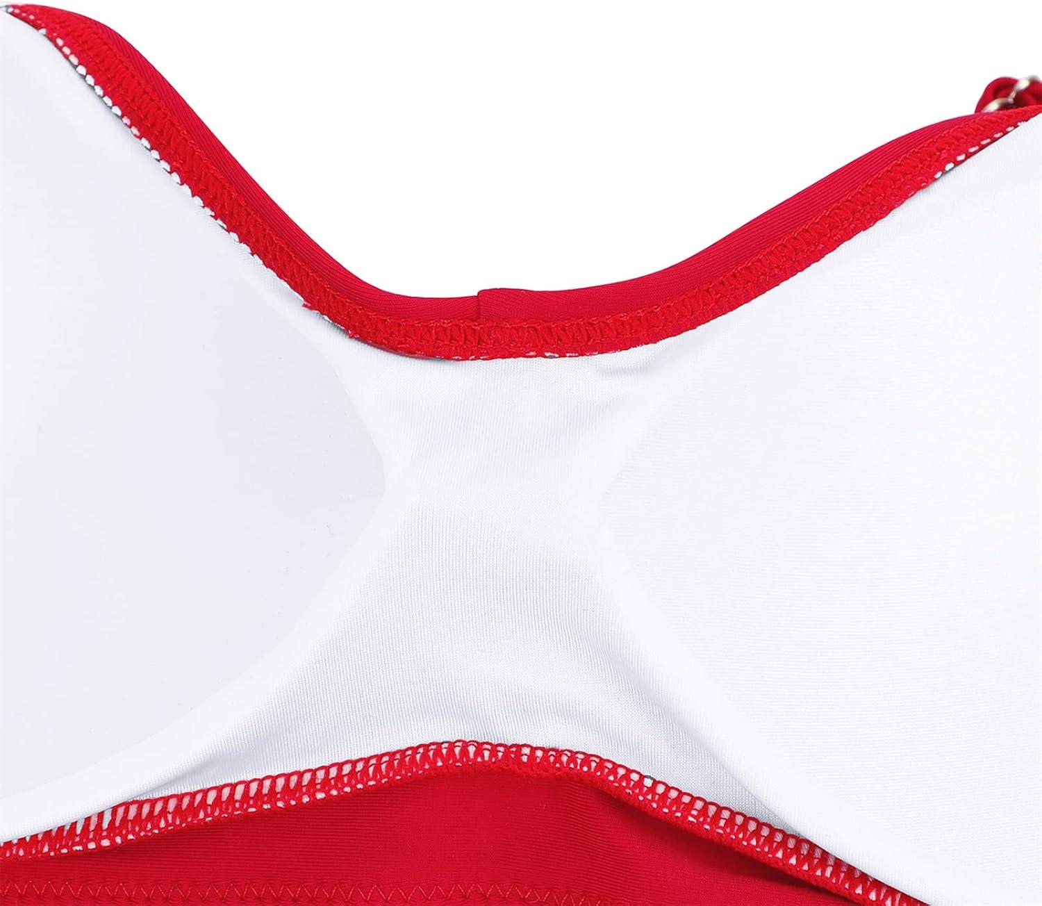 imageAmerican Trends Womens High Waisted Bikini Swimsuits Push Up Bikini Sets Sexy Bathing Suits Two Piece SwimsuitRed Print