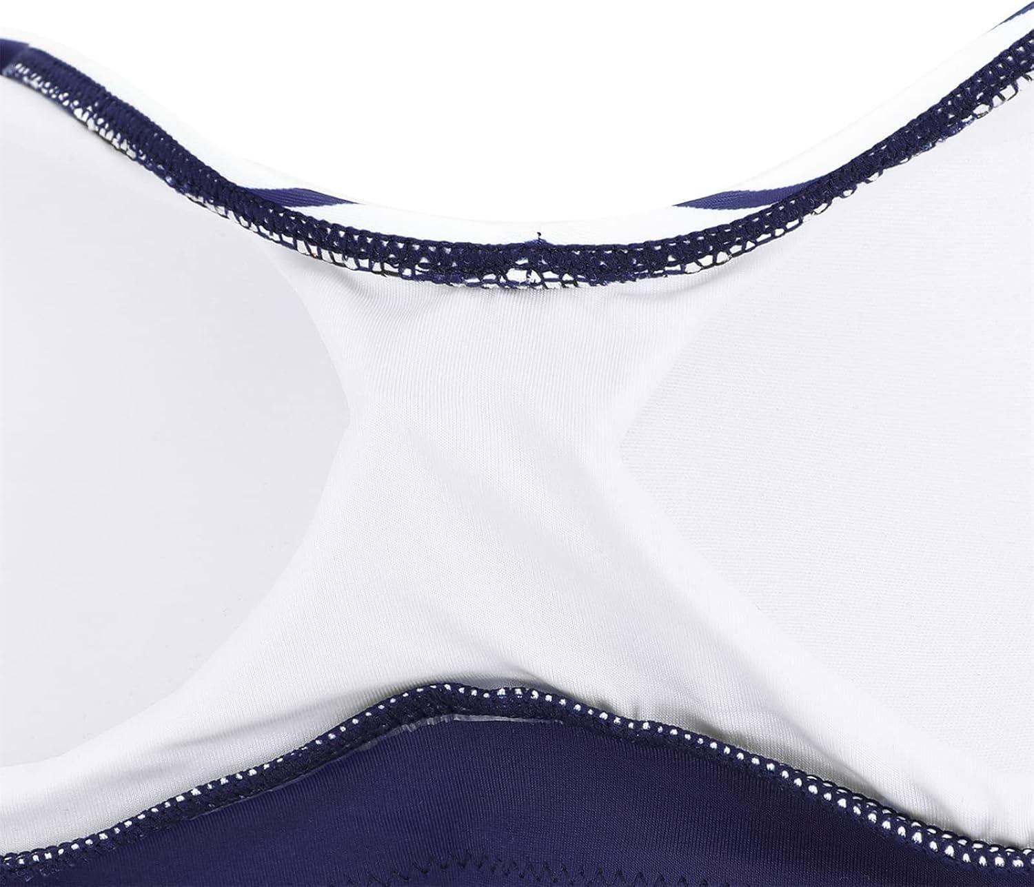 imageAmerican Trends Womens High Waisted Bikini Swimsuits Push Up Bikini Sets Sexy Bathing Suits Two Piece SwimsuitWhite  Blue