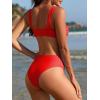 imageAmerican Trends High Waisted Bikini Sets for Women Push Up Two Piece Bikini Swimsuit High Cut 2 Piece Bathing SuitRed