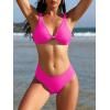 imageAmerican Trends High Waisted Bikini Sets for Women Push Up Two Piece Bikini Swimsuit High Cut 2 Piece Bathing SuitRose Red