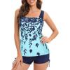 imageAmerican Trends Tankini Swimsuits Plus Size Tankini Bathing Suits for Women Tankini Bathing Suits Swimwear for WomenCyan Navy Leaf