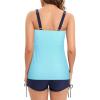 imageAmerican Trends Tankini Swimsuits Plus Size Tankini Bathing Suits for Women Tankini Bathing Suits Swimwear for WomenCyan Navy Leaf