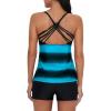 imageAmerican Trends Tankini Swimsuits for Women Two Piece Bathing Suits Tankini Top with Boyshorts Swimwear for Women01 Round Neck Blue