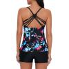 imageAmerican Trends Tankini Swimsuits for Women Two Piece Bathing Suits Tankini Top with Boyshorts Swimwear for Women02 Black Blue Print