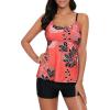 imageAmerican Trends Tankini Swimsuits for Women Two Piece Bathing Suits Tankini Top with Boyshorts Swimwear for Women02 Red Black