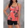 imageAmerican Trends Tankini Swimsuits for Women Two Piece Bathing Suits Tankini Top with Boyshorts Swimwear for Women02 Red Black