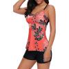 imageAmerican Trends Tankini Swimsuits for Women Two Piece Bathing Suits Tankini Top with Boyshorts Swimwear for Women02 Red Black