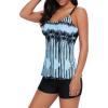 imageAmerican Trends Tankini Swimsuits for Women Two Piece Bathing Suits Tankini Top with Boyshorts Swimwear for Women03 Blue White