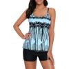 imageAmerican Trends Tankini Swimsuits for Women Two Piece Bathing Suits Tankini Top with Boyshorts Swimwear for Women03 Blue White