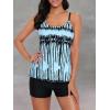 imageAmerican Trends Tankini Swimsuits for Women Two Piece Bathing Suits Tankini Top with Boyshorts Swimwear for Women03 Blue White