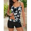 imageAmerican Trends Tankini Swimsuits for Women Two Piece Bathing Suits Tankini Top with Boyshorts Swimwear for WomenBlack White Print
