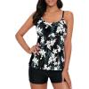 imageAmerican Trends Tankini Swimsuits for Women Two Piece Bathing Suits Tankini Top with Boyshorts Swimwear for WomenBlack White Print