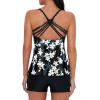 imageAmerican Trends Tankini Swimsuits for Women Two Piece Bathing Suits Tankini Top with Boyshorts Swimwear for WomenBlack White Print