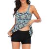 imageAmerican Trends Tankini Swimsuits for Women Two Piece Bathing Suits Tankini Top with Boyshorts Swimwear for WomenBluegreen