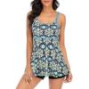 imageAmerican Trends Tankini Swimsuits for Women Two Piece Bathing Suits Tankini Top with Boyshorts Swimwear for WomenBluegreen
