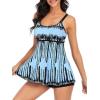imageAmerican Trends Tankini Swimsuits for Women Two Piece Bathing Suits Tankini Top with Boyshorts Swimwear for WomenBluewhite