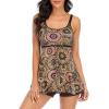 imageAmerican Trends Tankini Swimsuits for Women Two Piece Bathing Suits Tankini Top with Boyshorts Swimwear for WomenBrown
