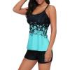 imageAmerican Trends Tankini Swimsuits for Women Two Piece Bathing Suits Tankini Top with Boyshorts Swimwear for WomenGreen Floral