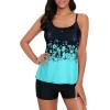 imageAmerican Trends Tankini Swimsuits for Women Two Piece Bathing Suits Tankini Top with Boyshorts Swimwear for WomenGreen Floral