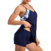 imageAmerican Trends Tankini Swimsuits for Women Two Piece Bathing Suits Tankini Top with Boyshorts Swimwear for WomenNavy Blue Print