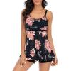 imageAmerican Trends Tankini Swimsuits for Women Two Piece Bathing Suits Tankini Top with Boyshorts Swimwear for WomenPink Floral